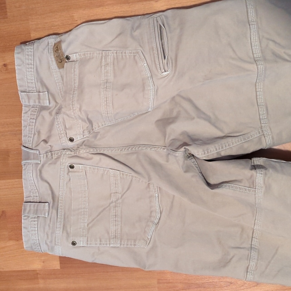 Cabelas Mens Khaki Pants 34x30 Zipper Pockets Hiking Work - Picture 5 of 12